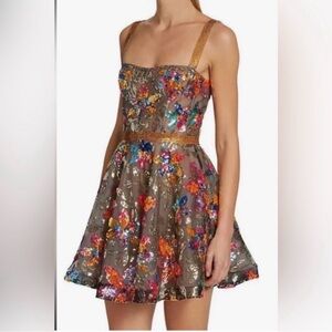 🪲 RARE Bronx & Banco Mademoiselle Floral Sequin Mini Dress size XL (8)